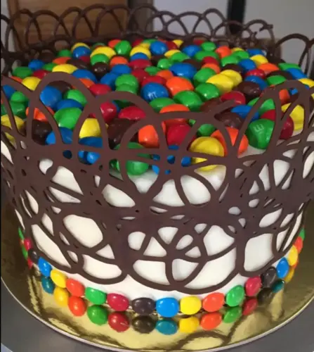 M&M Chocolate Cage cake