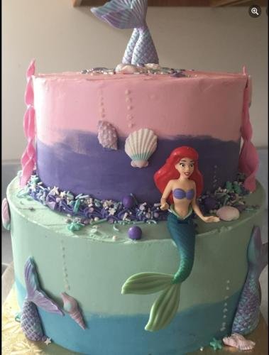Little Mermaid 2 tier cake