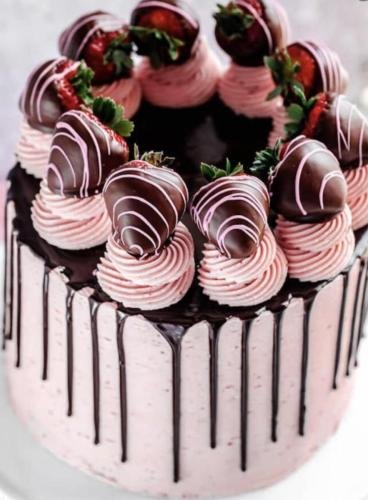 Chocolate Dipped Strawberry cake